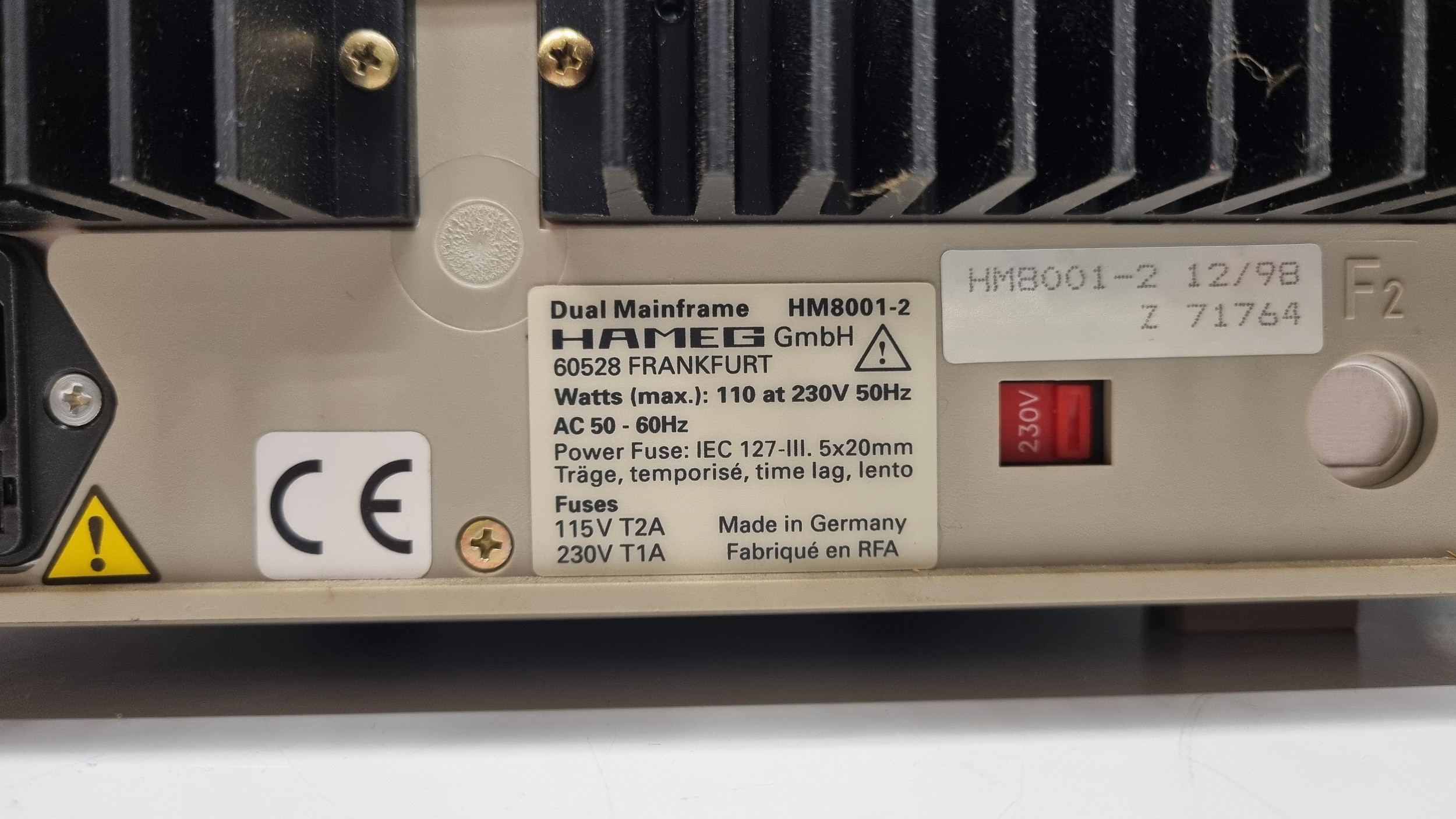 Hameg HM8001-2 - power consol kabinet billede 3