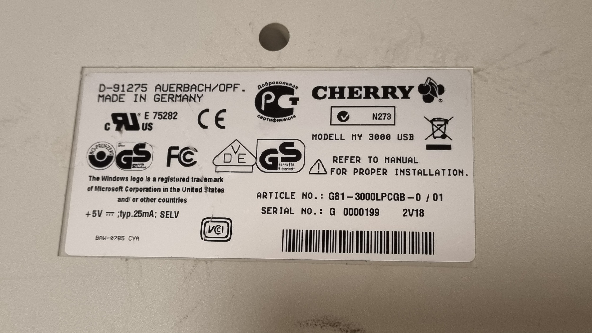 Cherry keyboard - engelsk billede 3