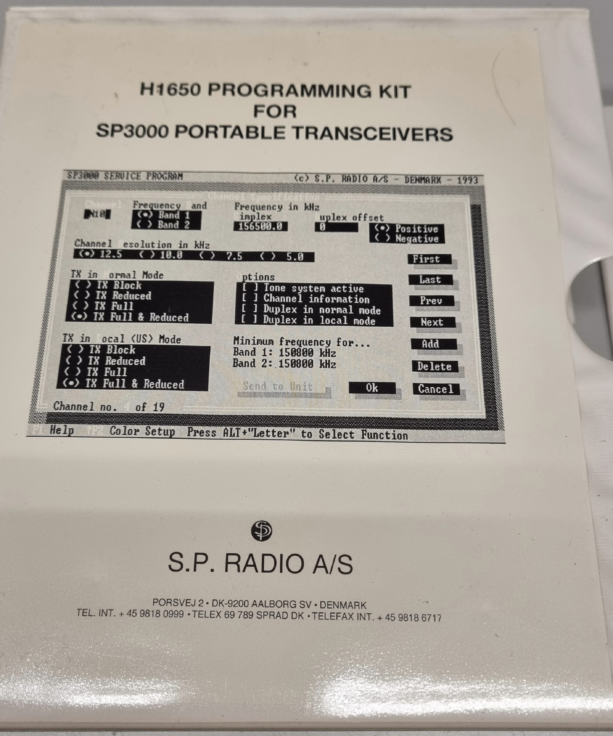 Sailor H1650 programmeringskit til SP3000 billede 2
